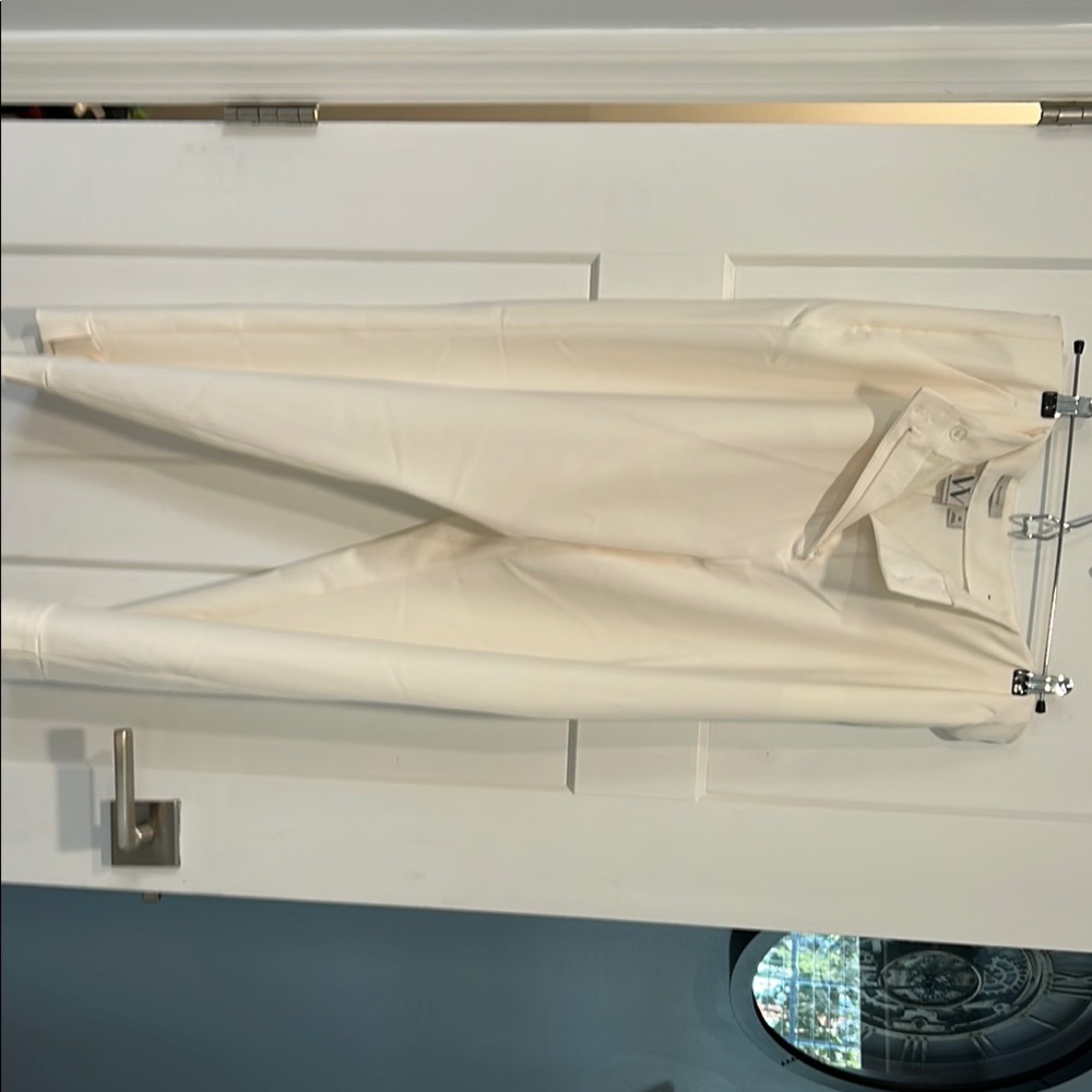 Cream slim Ankle Pants